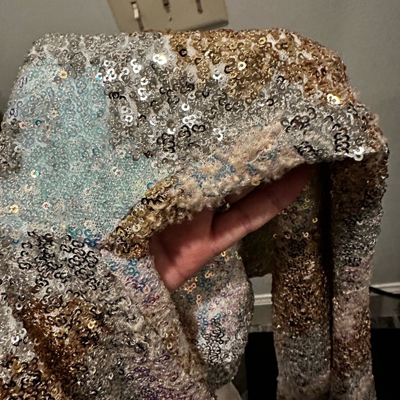 Genevieve Revolution Ivory Multi Jumpsuit sequins - Picture 8 of 8